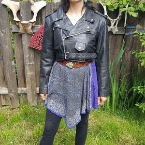 Leather biker jacket